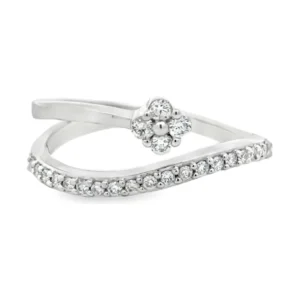 Floral Curved Diamond Ring