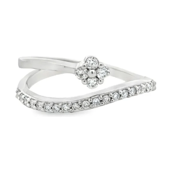 Floral Curved Diamond Ring