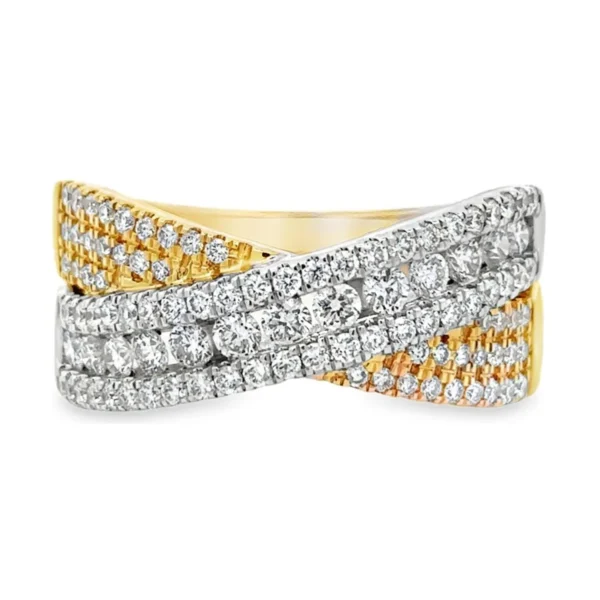 Crossover Diamond Band Ring