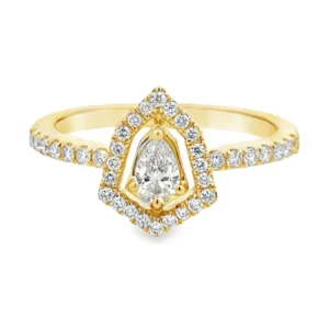 Pear Diamond Halo Ring