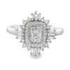 Starburst Diamond Halo Ring