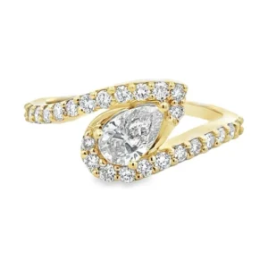 Pear Diamond Bypass Ring