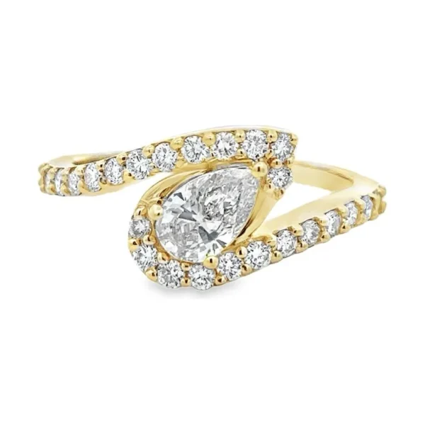 Pear Diamond Bypass Ring