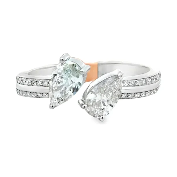 Pear Diamond Bypass Ring