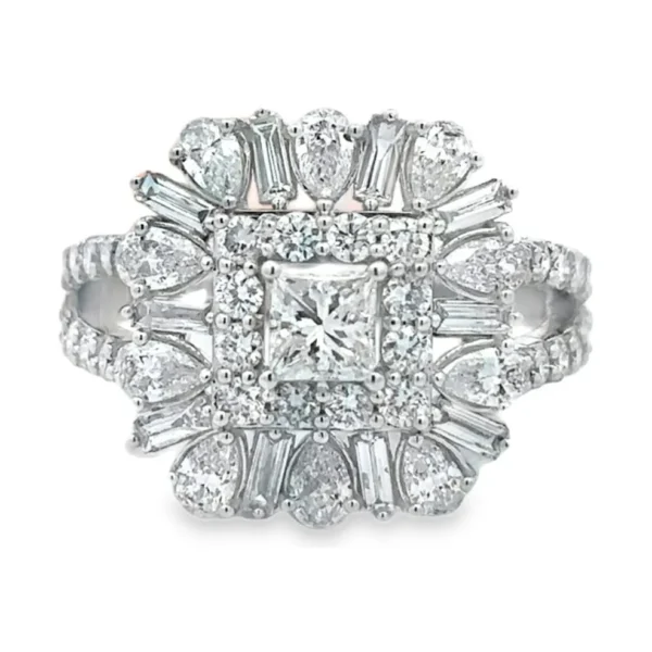 Cluster Diamond Halo Ring