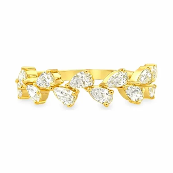 Pear Diamond Cluster Ring