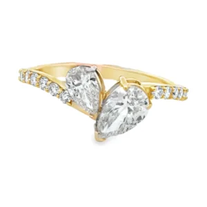 Pear Diamond Bypass Ring