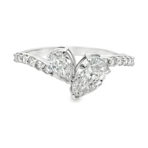 Pear Diamond Bypass Ring