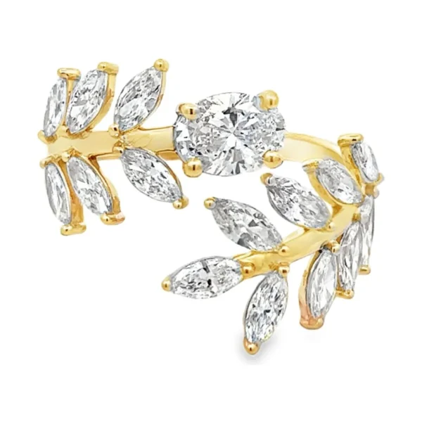 Marquise Leaf Diamond Ring