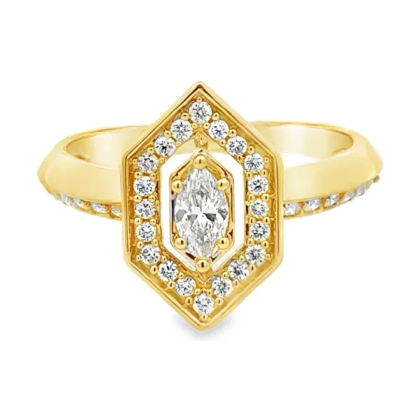 Marquise Geometric Diamond Ring