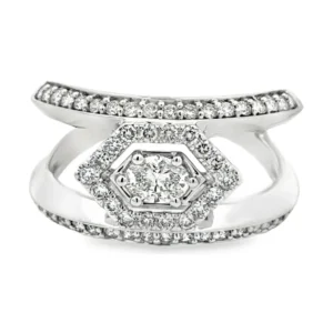 Hexagon Diamond Band Ring
