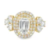 Emerald Cut Halo Ring