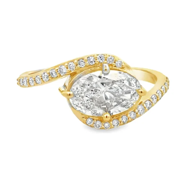 Oval Diamond Bypass Ring