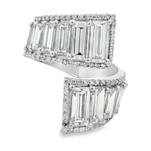 Baguette Diamond Bypass Ring