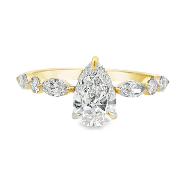 Pear Diamond Solitaire Ring