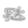 Floral Pear Diamond Ring