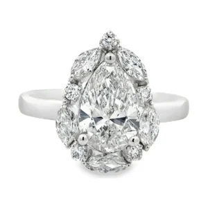 Pear Diamond Cluster Ring