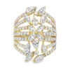 Floral Diamond Wide Ring