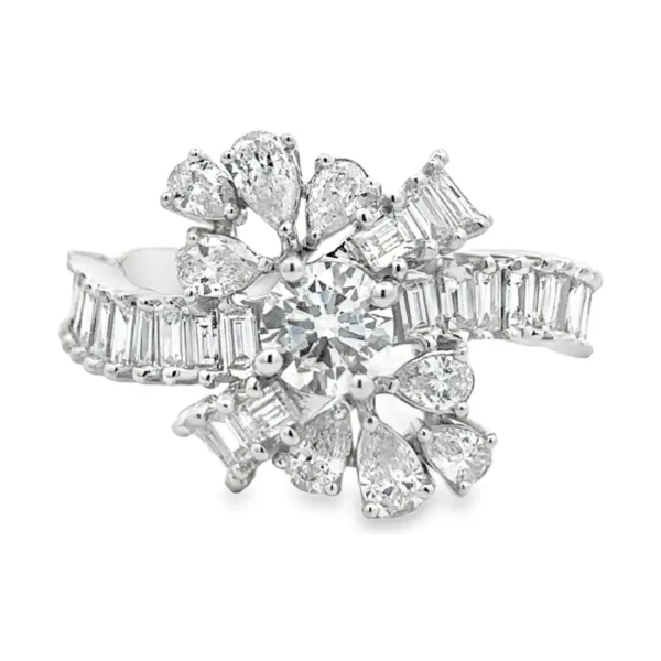 Cluster Diamond Cocktail Ring
