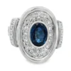 Oval Sapphire Halo Ring