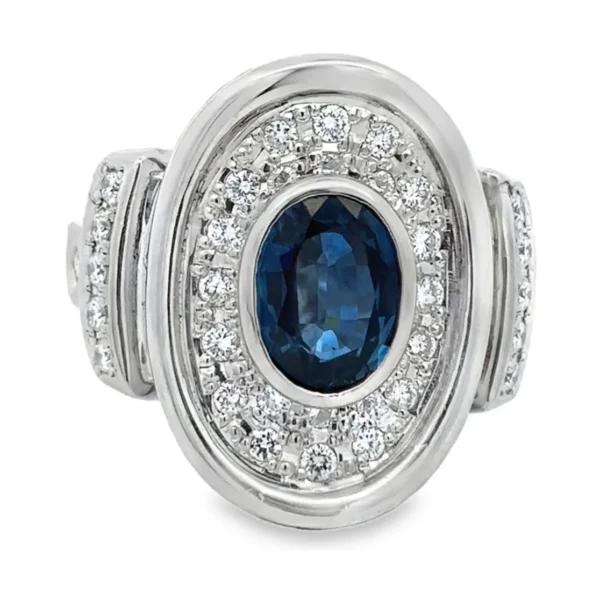 Oval Sapphire Halo Ring