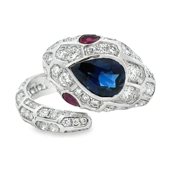 Sapphire Snake Motif Ring