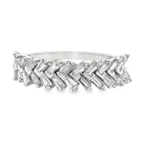Baguette Diamond Chevron Ring