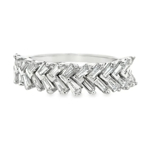 Baguette Diamond Chevron Ring