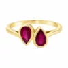Pear Ruby Bezel Ring