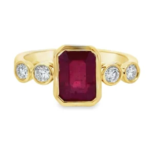 Bezel Emerald Cut Ring