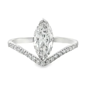 Marquise Diamond Chevron Ring