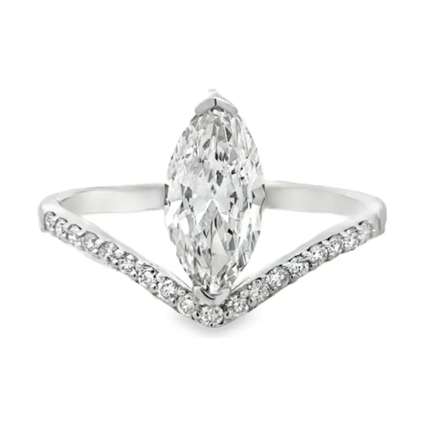 Marquise Diamond Chevron Ring