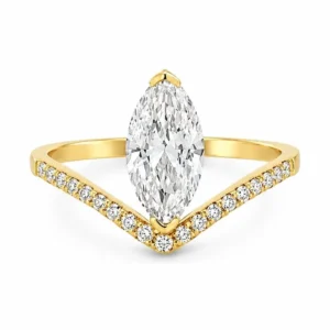 Marquise Diamond Chevron Ring