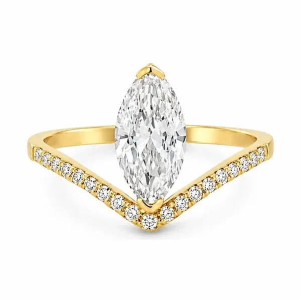 Marquise Diamond Chevron Ring
