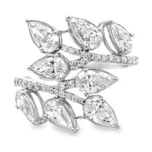 Pear Diamond Cluster Ring