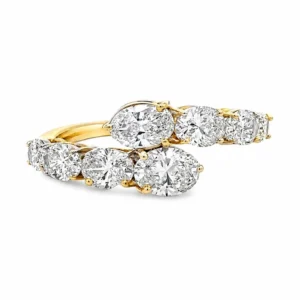 Bypass Oval Diamond Ring