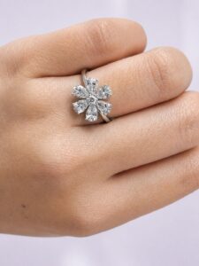 Floral Lab Diamond Ring