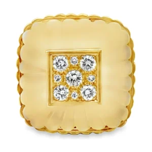 Cushion Fluted Diamond Ring