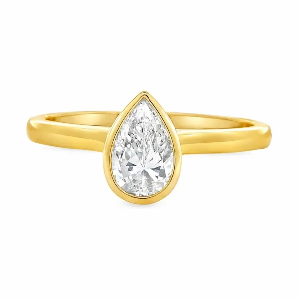 Pear Diamond Bezel Ring