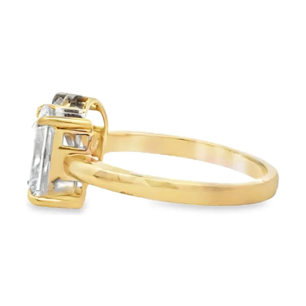 Emerald Diamond Solitaire Ring