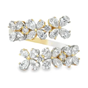 Floral Bypass Diamond Ring