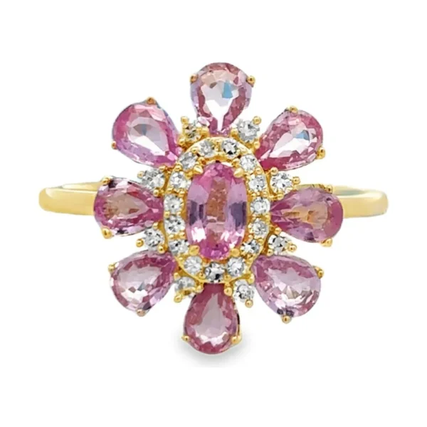 Floral Pink Sapphire Ring