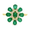 Emerald Flower Cluster Ring