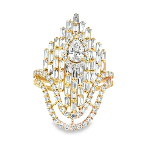 Pear Cut Cluster Ring