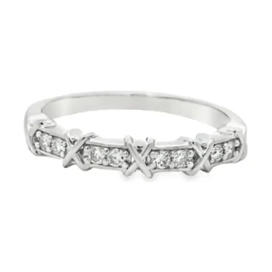 Diamond X Band Ring