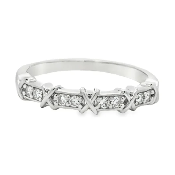 Diamond X Band Ring