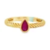Pear Ruby Twisted Ring