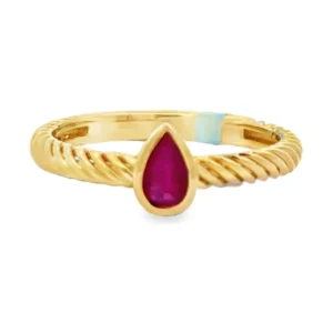Pear Ruby Twisted Ring