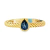 Pear Sapphire Cable Ring