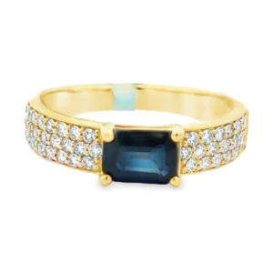 Sapphire Diamond Band Ring